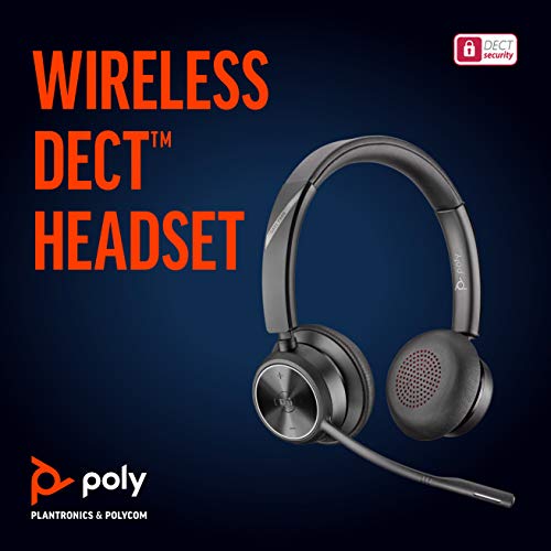 Poly Savi 7320 Stereo Wireless Binaural DECT Headset Optimised for Microsoft Teams Up to 13 Hours Talk Time