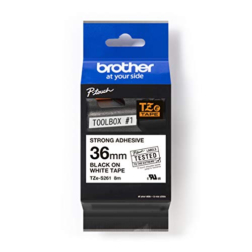 Brother TZe-S261 - Extra strength adhesive - black on white - Roll (3.6 cm x 8 m) 1 roll(s) laminated tape - for P-Touch PT-3600, 530, 550, 9200, 9400, 9500, 9600, 9700, 9800, D800, E800, P900, P950