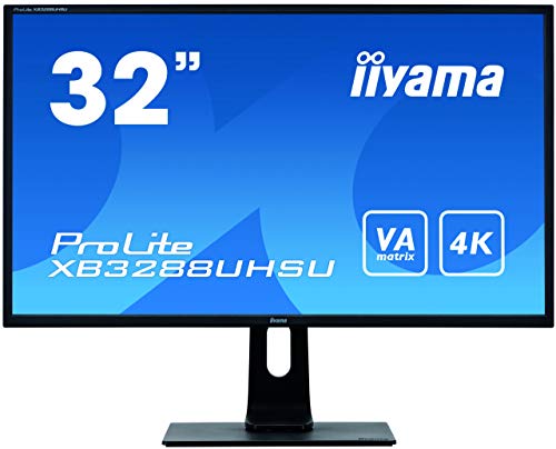 iiyama ProLite XB3288UHSU-B1 - LED monitor - 32" (31.5" viewable) - 3840 x 2160 4K @ 60 Hz - VA - 300 cd/m - 3000:1 - 3 ms - 2xHDMI, DisplayPort - speakers - matte black