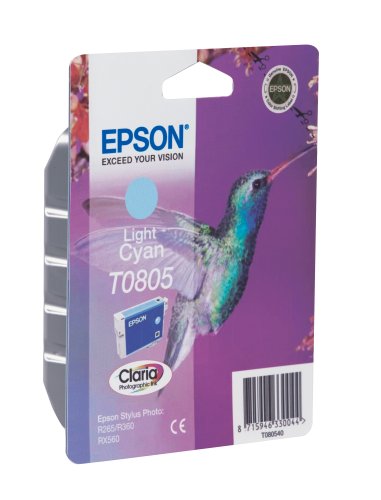 Epson T0805 - 7.4 ml - light cyan - original - blister - ink cartridge - for Stylus Photo P50, PX650, PX660, PX700, PX710, PX720, PX730, PX800, PX810, PX820, PX830