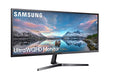 Samsung S34J550WQR - LED monitor - 34.1" - 3440 x 1440 Ultra WQHD @ 75 Hz - VA - 300 cd/m? - 3000:1 - 4 ms - 2xHDMI, DisplayPort - dark grey/blue