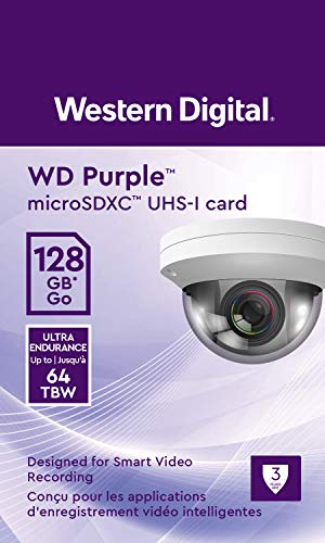 WD Purple SC QD101 WDD128G1P0C - Flash memory card - 128 GB - UHS-I U1 / Class10 - microSDXC UHS-I - purple