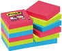 Best Value Post-it 7100041904 Super Sticky Notes, 47.6mm x 47.6mm, Bora Bora Colour Collection, 12 pads, 90 sheets per pad