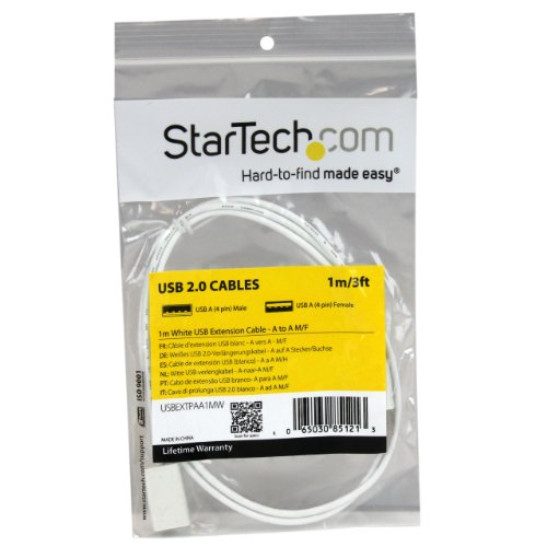 StarTech 1m White USB 2.0 Extension Cable A to A