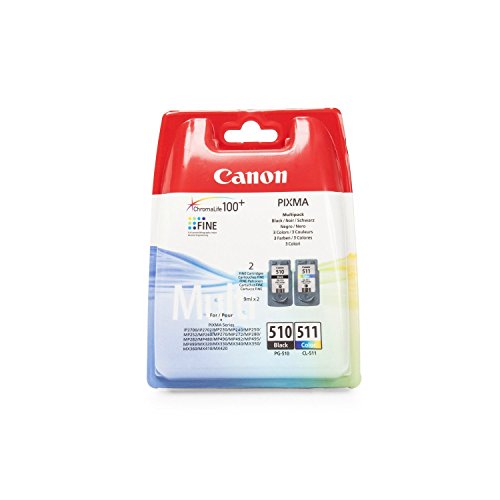 Canon PG-510 CL511 - 2970B010 - 1 x Black,1 x Cyan,1 x Magenta,1 x Yellow - Multipack - Ink Cartridge - For PIXMA MP230,MP237,MP252,MP258,MP270,MP280,MP282,MP499,MX350,MX360,MX410,MX420