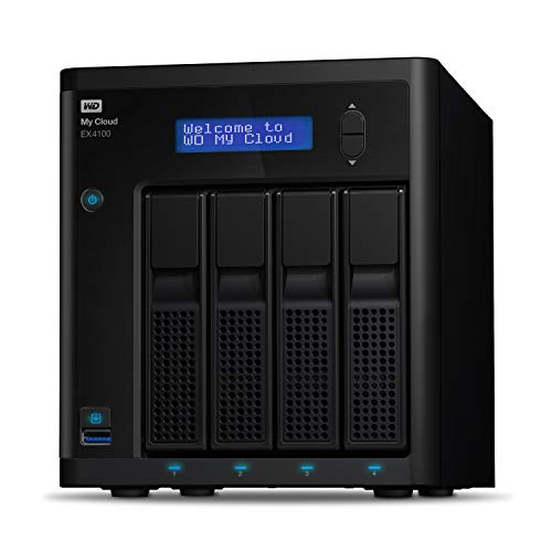 WD My Cloud EX4100 WDBWZE0320KBK - NAS server - 4 bays - 32 TB - HDD 8 TB x 4 - RAID 0, 1, 5, 10, JBOD, 5 hot spare - RAM 2 GB - Gigabit Ethernet - iSCSI support