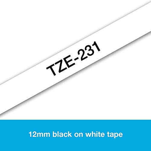 Brother TZe-231 - Standard adhesive - black on white - Roll (1.2 cm x 8 m) 1 roll(s) laminated tape - for Brother PT-D210, D600, H110, P-Touch PT-1005, 1880, E800, H110, P-Touch Cube Plus PT-P710