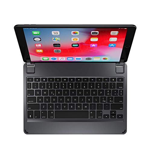 Brydge 10.5 Inches QWERTY Italian Bluetooth Wireless Keyboard for Apple iPad Air 3rd Gen iPad Pro Lightweight Aluminum Body Backlit Keys Space Grey