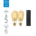 WiZ Whites - LED filament light bulb - shape: ST64 - E27 - 6.7 W (equivalent 50 W) - warm to cool white light - 2000-5000 K - amber (pack of 2)