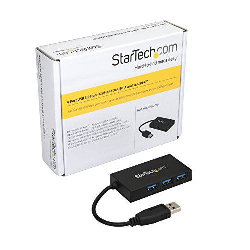 StarTech HB30A3A1CFB USB-A to 3x USB-A and 1x USB-C 4-Port USB 3.0 Hub