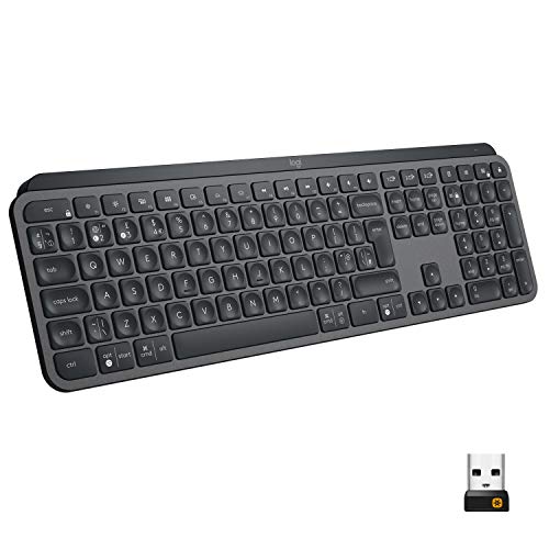 Logitech MX Keys Advanced Wireless Illuminated Keyboard - Keyboard - backlit - Bluetooth, 2.4 GHz - QWERTY - UK