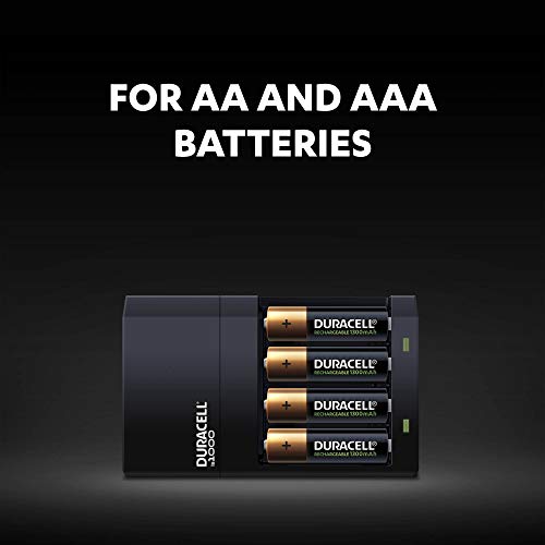 Duracell Battery Charger - Charges in 4 Hours, Coming with 2 AA and 2 AAA Batteries