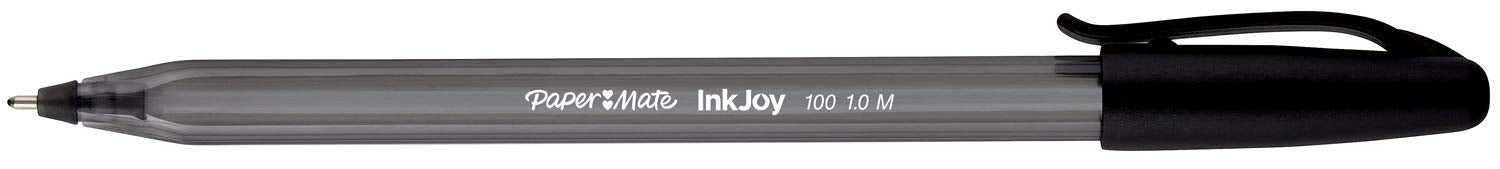 Best Value Paper Mate S0957120 InkJoy 100 CAP Ball Pen with 1 mm Medium Tip, Black, Pack of 50