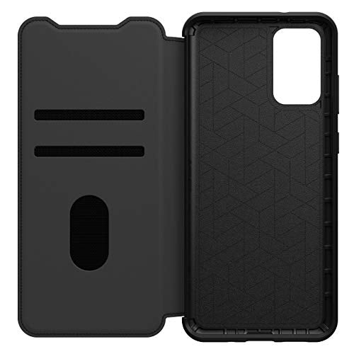 OtterBox Strada Series - Flip cover for mobile phone - leather, polycarbonate - shadow black - for Samsung Galaxy S20+, S20+ 5G