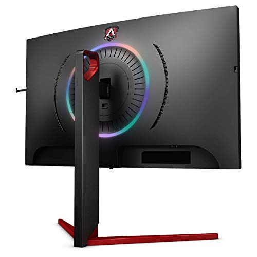 AOC Gaming AG273QCG - AGON Series - LED monitor - curved - 27" - 2560 x 1440 QHD @ 165 Hz - TN - 400 cd/m - 1000:1 - DisplayHDR 400 - 1 ms - HDMI, DisplayPort - speakers - black, red