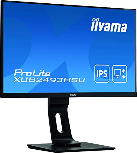 iiyama ProLite XUB2493HSU-B1 - LED monitor - 24" (23.8" viewable) - 1920 x 1080 Full HD (1080p) @ 60 Hz - IPS - 250 cd/m - 1000:1 - 4 ms - HDMI, VGA, DisplayPort - speakers - matte black