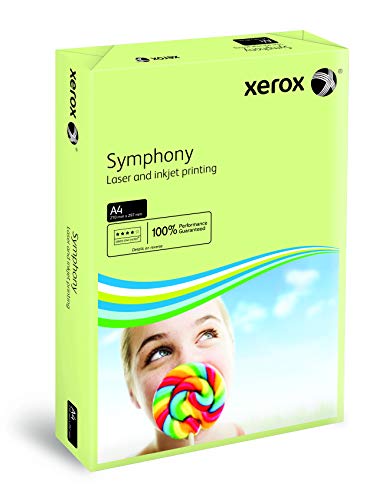 Best Value Xerox Symphony Coloured Paper Multifunctional Ream-Wrapped 80gsm A4 Green Ref 003R93965 [500 Sheets]