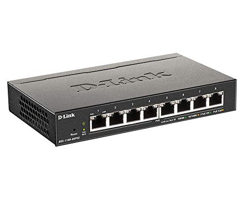 D-Link EasySmart Switch DGS-1100-08P - V2 - switch - smart - 8 x 10/100/1000 (PoE) - desktop - PoE (64 W)