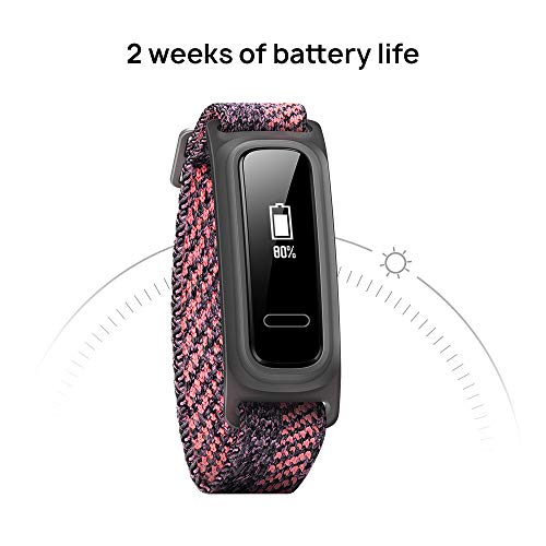 HUAWEI Band 4e Smart Band, Fitness Tracker with Shoe Wearing Design and Basketball Mode, 2 Weeks Battery Life, 5ATM Waterproof, 6-Axis Motion Sensor, Professional Running Guidance, Sakura Coral