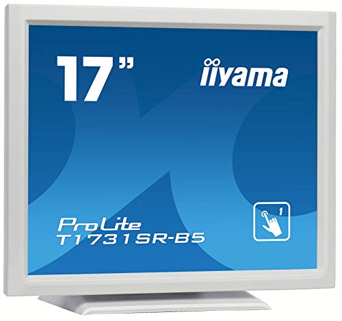 iiyama ProLite T1731SR-W5 - LED monitor - 17" - touchscreen - 1280 x 1024 @ 75 Hz - TN - 250 cd/m - 1000:1 - 5 ms - HDMI, VGA, DisplayPort - speakers - white