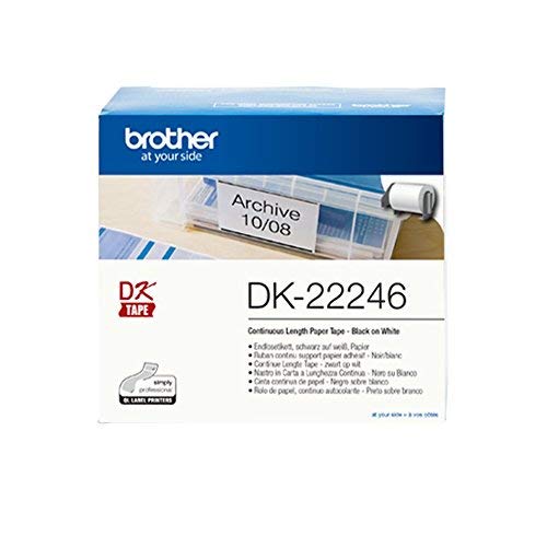 Best Value Brother DK-22246 Label Roll, Continuous Length Paper, Black on White, 103.6 mm (W) x 30.48 m (L), Brother Genuine Supplies