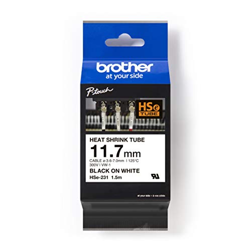 Brother HSe-231 - Black on white - Roll (1.2 cm x 1.5 m) 1 roll(s) tube - for P-Touch PT-D600, D800, E500, E550, E800, H101, P750, P900, P950, P-Touch EDGE PT-P750