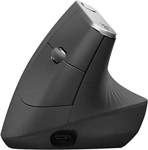 Best Value Logitech MX Vertical Ergonomic Wireless Mouse, Multi-Device, Bluetooth or 2.4GHz Wireless with USB Unifying Receiver, 4000 DPI Optical Tracking, 4 Buttons, Fast Charging, Laptop/PC/Mac/iPad OS- Black