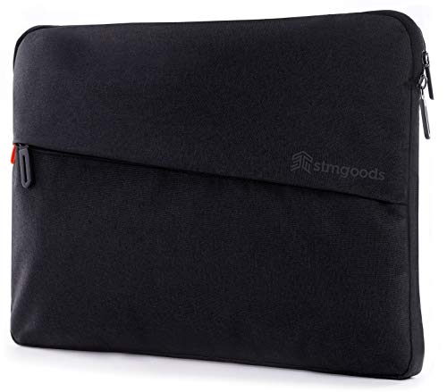 STM Gamechange 15 Inch Apple Macbook Pro Notebook Sleeve Case Black Smooth Design Lines Angled Exterior Front Pocket