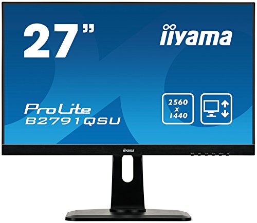 iiyama ProLite B2791QSU-B1 - LED monitor - 27" (27" viewable) - 2560 x 1440 1440p (Quad HD) @ 75 Hz - TN - 350 cd/m - 1000:1 - 1 ms - HDMI, DVI, DisplayPort - speakers - black