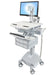 Ergotron StyleView - Cart for LCD display / keyboard / mouse / CPU / notebook / camera / scanner (open architecture) - medical - plastic, aluminium, zinc-plated steel - grey, white, polished aluminium - screen size: up to 24" - output: AC 230 V - 40 Ah - lithium