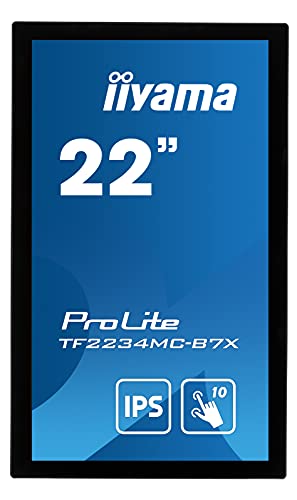 iiyama ProLite TF2234MC-B7X - LED monitor - 22" (21.5" viewable) - open frame - touchscreen - 1920 x 1080 Full HD (1080p) @ 60 Hz - IPS - 350 cd/m - 1000:1 - 8 ms - HDMI, VGA, DisplayPort - black