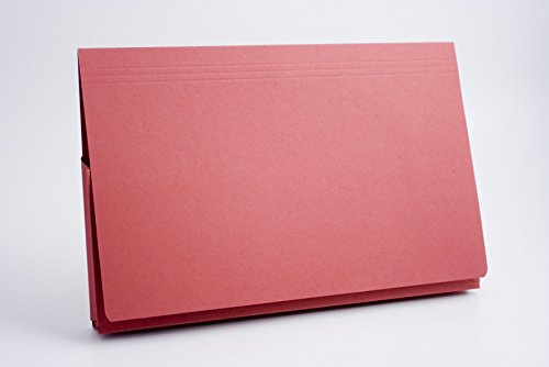 Best Value Exacompta Guildhall 14 x 10 Inch Pocket Wallet, 315 gsm, Foolscap - Red, Pack of 50