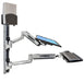 Ergotron LX Sit-Stand Wall Mount System - Mounting kit (wall arm, CPU holder, mouse holder, 2 track covers, keyboard arm, 2 cable channels, wrist rest) for LCD display / keyboard / mouse / CPU - polished aluminium - screen size: 42" - wall-mountable