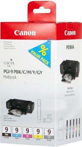 Canon PGI-9P BKCMYGY - 1034B013 - 1 x grey,1 x Yellow,1 x Cyan,1 x Magenta,1 x Photo Black - Multipack - Ink tank - For PIXMA iX7000,MX7600,Pro9500,Pro9500 Mark II