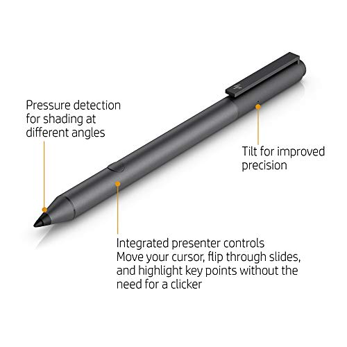 HP Tilt - Digital pen - dark ash silver - for ENVY 13, 17, 17m, ENVY x2, x360, Pavilion x360, Spectre Folio 13, Spectre x360