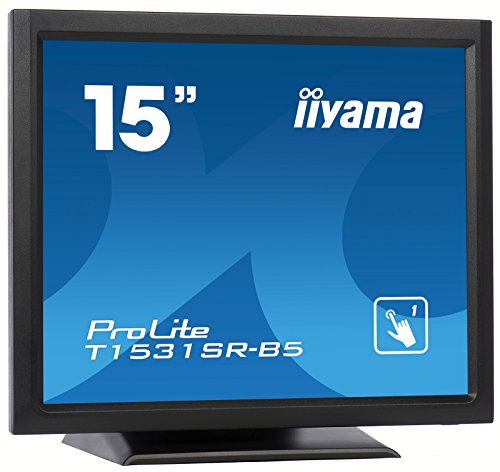 iiyama ProLite T1531SR-B5 - LED monitor - 15" - touchscreen - 1024 x 768 @ 75 Hz - TN - 370 cd/m - 700:1 - 8 ms - HDMI, VGA, DisplayPort - speakers - matte black