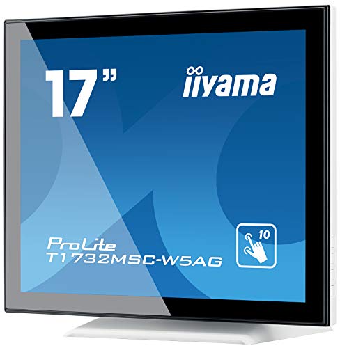 iiyama ProLite T1732MSC-W5AG - LED monitor - 17" - touchscreen - 1280 x 1024 - TN - 250 cd/m - 1000:1 - 5 ms - HDMI, VGA, DisplayPort - speakers - matt white