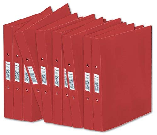 Best Value Rexel Budget Ring Binder Semi-rigid Polypropylene 2 O-Ring 25mm Size A4 Red Ref 13422RD [Pack of 10]