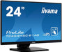 iiyama ProLite T2454MSC-B1AG - LED monitor - 23.8" - touchscreen - 1920 x 1080 Full HD (1080p) @ 60 Hz - IPS - 250 cd/m - 1000:1 - 5 ms - HDMI, VGA - speakers - matte black