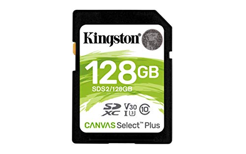 Kingston Canvas Select Plus - Flash memory card - 128 GB - Video Class V30 / UHS-I U3 / Class10 - SDXC UHS-I