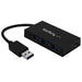 StarTech.com 4 Port USB Hub - USB 3.0 - USB A to 3x USB A and 1x USB C - Includes Power Adapter - USB Port Expander - USB Port Hub (HB30A3A1CSFS)