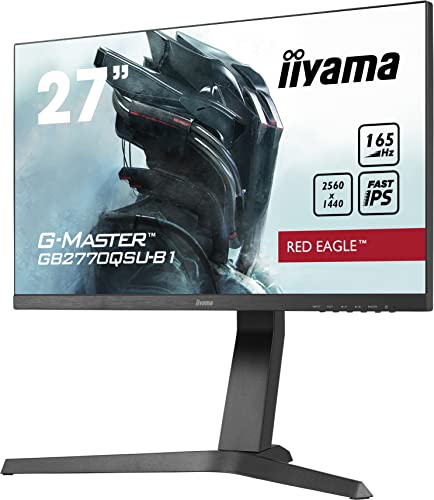 iiyama G-MASTER Red Eagle GB2770QSU-B1 - LED monitor - 27" - 2560 x 1440 WQHD @ 165 Hz - Fast IPS - 400 cd/mï¿½ - 1000:1 - 0.5 ms - HDMI, DisplayPort - speakers - matte black