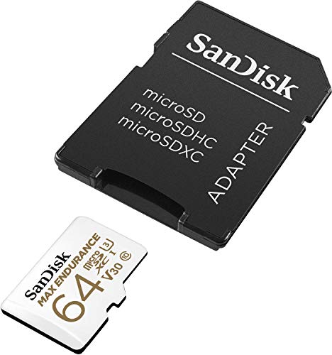 SanDisk Max Endurance - Flash memory card (microSDXC to SD adapter included) - 64 GB - Video Class V30 / UHS-I U3 / Class10 - microSDXC UHS-I