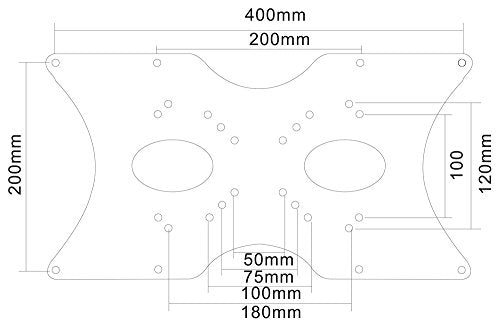 NewStar VESA Conversion Plate from VESA 75x75mm & 100x100mm to 200x100mm, 200x200mm & 400x200mm - Silver - Mounting component (VESA adapter plate) for LCD / plasma panel - silver - screen size: 22"-52"