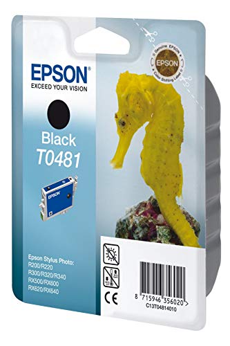 Epson T0481 - Print cartridge - 1 x black - 630 pages - blister with RF alarm