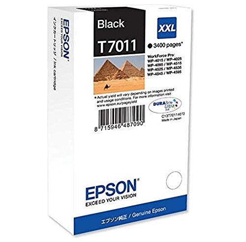 Epson T7011 - XXL size - black - original - blister - ink cartridge - for WorkForce Pro WP-4015 DN, WP-4095 DN, WP-4515 DN, WP-4525 DNF, WP-4595 DNF