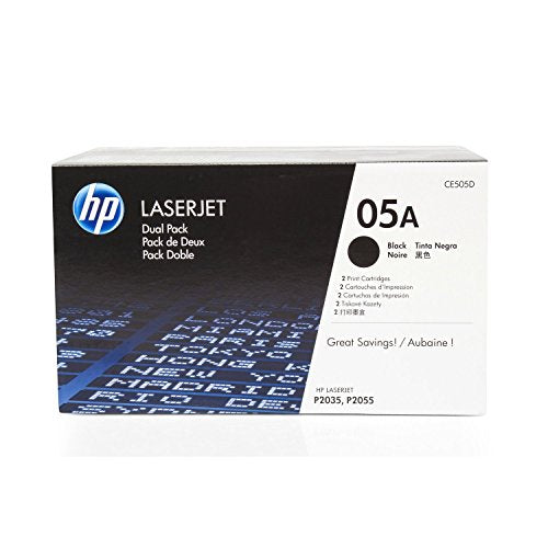 HP 05A - CE505D - 2 x Black - Toner cartridge - For LaserJet P2033, P2035, P2036, P2037, P2054, P2055, P2056, P2057