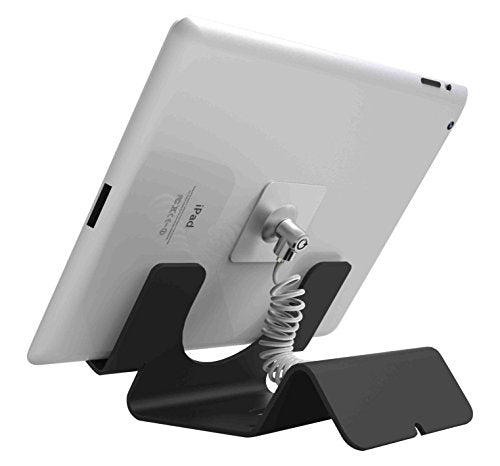 Compulocks Universal Tablet Holder Keyed Coiled Cable Lock Black - Stand - for tablet - lockable - high-grade aluminium - black - desktop