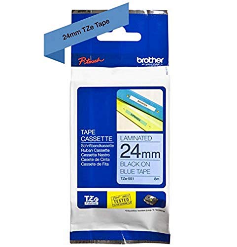 Brother TZe-551 - Black on blue - Roll (2.4 cm) 1 roll(s) laminated tape - for Brother PT-D600, P-Touch PT-2730, 3600, D600, D800, E550, H500, P700, P750, P900, P950