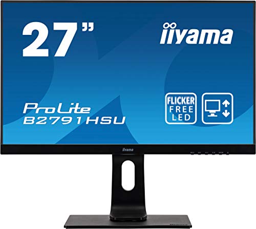 iiyama ProLite B2791HSU-B1 - LED monitor - 27" - 1920 x 1080 Full HD (1080p) @ 75 Hz - TN - 300 cd/m - 1000:1 - 1 ms - HDMI, VGA, DisplayPort - speakers - black